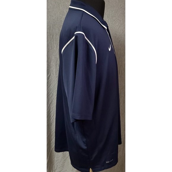 Nike Dri Fit XXL Dark Blue Short Sleeve Stretch 3 Button Pullover Polo Shirt - Picture 6 of 12